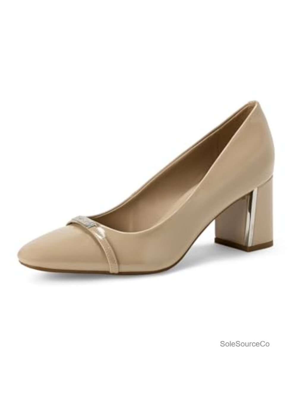 Pointed Toe Block Heel Embellished Dress Pump